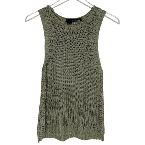 360Sweater S Womens Sleeveless Knitted Sweater Vest Olive Green - Picture 1 of 8